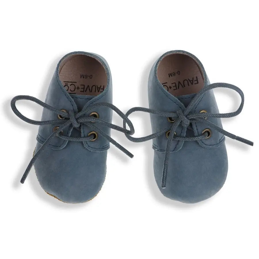 Fauve + Co Charlie Leather Oxford Shoes in Slate Blue