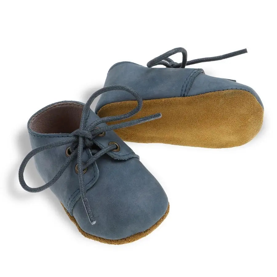 Fauve + Co Charlie Leather Oxford Shoes in Slate Blue