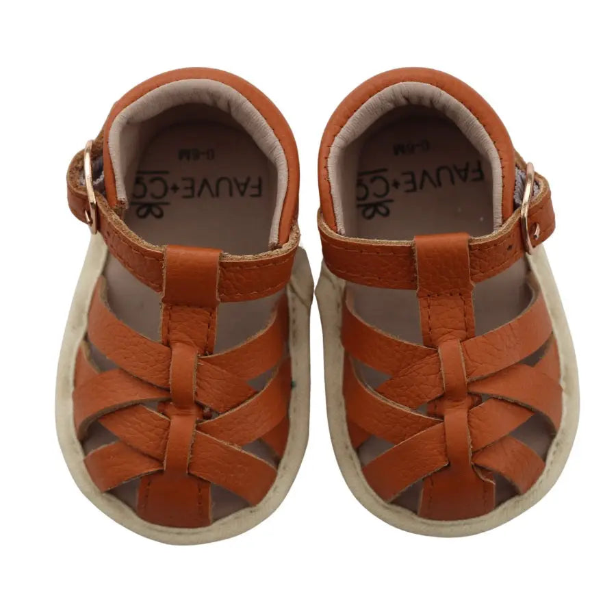 Fauve + Co Dakota Leather Sandals Tan