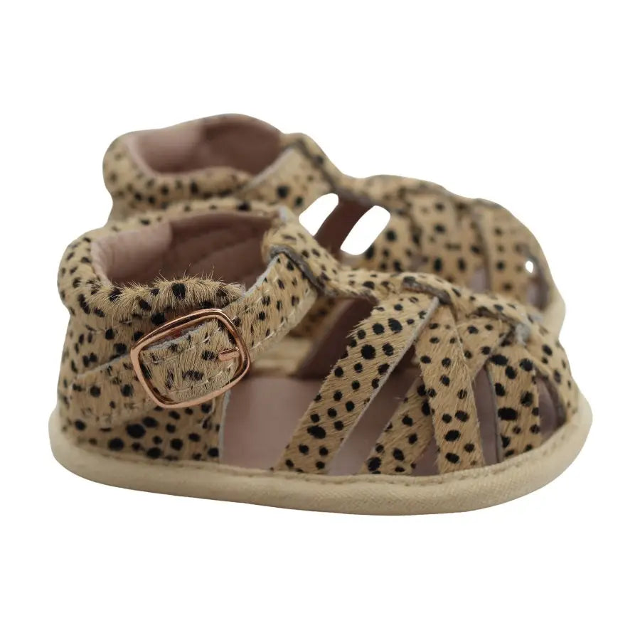 Fauve + Co Dakota Leather Sandals Leopard