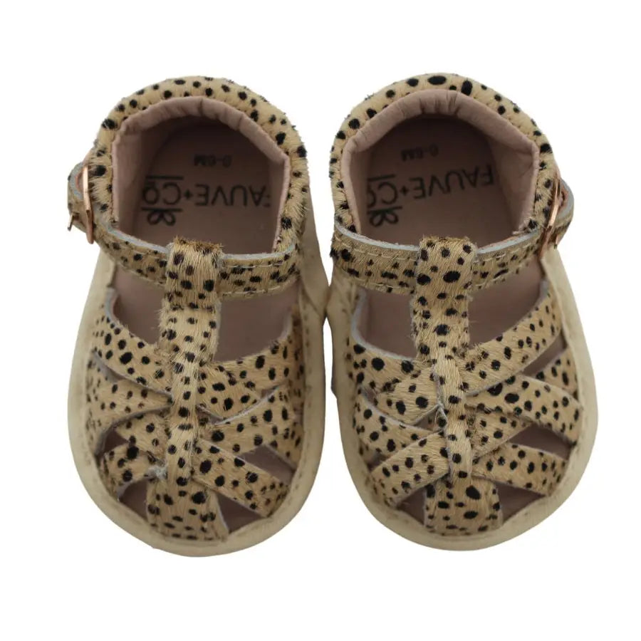 Fauve + Co Dakota Leather Sandals Leopard