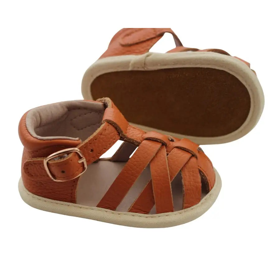 Fauve + Co Dakota Leather Sandals Tan